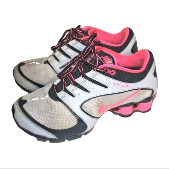 Nike Shox Vaeda Wolf Gray And Pink Sneakers Womens Size 7 Shoes GUC Preowned - Picture 1 of 12